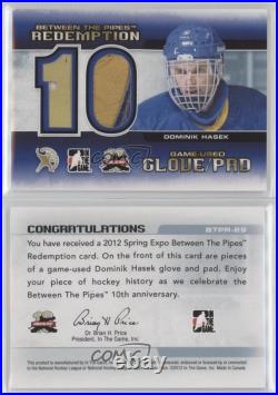 2012 ITG Between the Pipes Spring Expo Redemption Prizes Game-Used Dominik Hasek