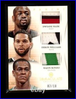 2012 Immaculate Trios Dwyane Wade Williams Rondo Triple Game Used Patch Gold /10