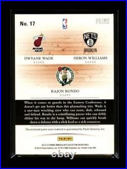 2012 Immaculate Trios Dwyane Wade Williams Rondo Triple Game Used Patch Gold /10