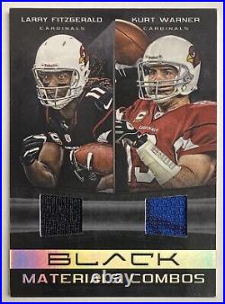 2012 Panini Black Event & Game Worn Dual Patch Kurt Warner Larry Fitzgerald #/50