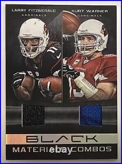 2012 Panini Black Event & Game Worn Dual Patch Kurt Warner Larry Fitzgerald #/50