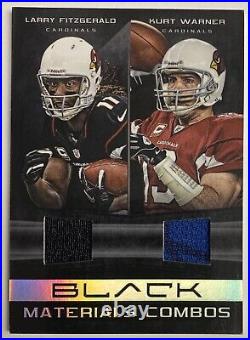 2012 Panini Black Event & Game Worn Dual Patch Kurt Warner Larry Fitzgerald #/50