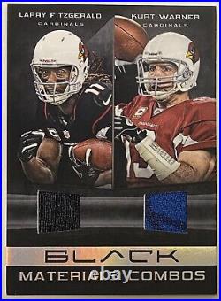 2012 Panini Black Event & Game Worn Dual Patch Kurt Warner Larry Fitzgerald #/50