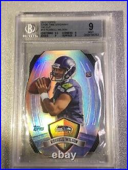 2012 RUSSELL WILSON Topps Game Time Giveaway? SSP REFRACTOR BGS 9 Mint? Pop 3