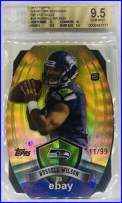2012 Topps Game Time Giveaways Gold Refractor Russell Wilson BGS 9.5 RC /99 D/C