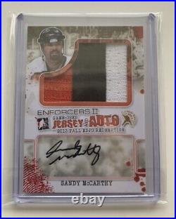 2013-14 Itg Enforcers II Game Used Jersey And Auto Sandy Mccarthy Fall Expo 3/8