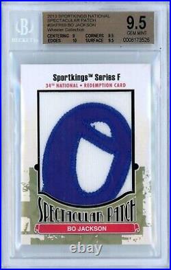 2013 Sportkings National Spectacular Patch 1/1 Bo Jackson Bgs 9.5 Letter O