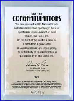 2013 Sportkings National Spectacular Patch 1/1 Bo Jackson Bgs 9.5 Letter O