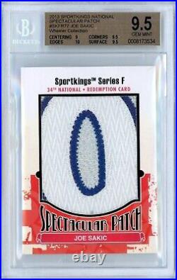 2013 Sportkings National Spectacular Patch 1/1 Joe Sakic Relic! Bgs 9.5 Wow