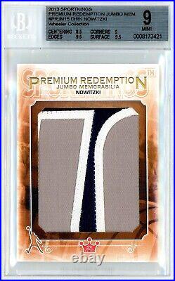 2013 Sportkings Premium Redemption Jumbo Memorabilia 1/1 Dirk Nowitzki Bgs 9