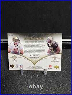 2013 UD Exquisite Drew Brees Robert Meachem Dual GU Game Used AUTO /10 DSS-BM SP