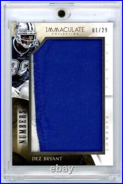 2014-15 Immaculate Collection Numbers Dez Bryant Game Used Jumbo Patch 1/29 Rare