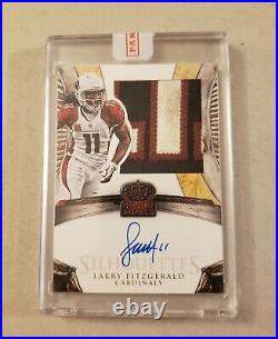 2014 Crown Royale Silhouettes Larry Fitzgerald 02/11 Auto and Game Worn Patch