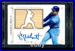 2014 National Treasures George Brett Game Used Bat On Card Auto /10 Royals HOF