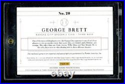 2014 National Treasures George Brett Game Used Bat On Card Auto /10 Royals HOF