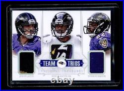 2014 National Treasures Team Trios Flacco Steve Smith Game Used Logo Patch /25