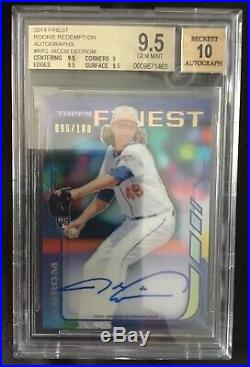 2014 Topps Finest Redemption Autograph Jacob Degrom /100 Bgs 9.5 With 10 Auto