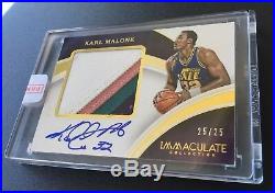 2015-16 Immaculate Premium Patch Auto Karl Malone 25/25! Sealed Redemption