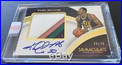 2015-16 Immaculate Premium Patch Auto Karl Malone 25/25! Sealed Redemption