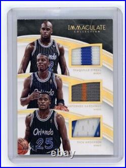 2015 Immaculate Shaquille O'Neal Hardaway Anderson Triple GU Patch Gold 10/10