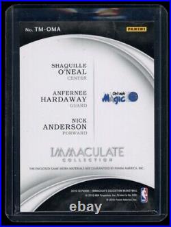 2015 Immaculate Shaquille O'Neal Hardaway Anderson Triple GU Patch Gold 10/10