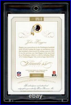 2015 Panini Flawless Greats John Riggins Dual Game Used Patch Auto Ruby 1/15 HOF