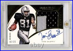 2015 Panini Immaculate Collection Tim Brown Game Used Jumbo Patch Auto /25 HOF