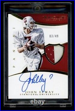 2015 Panini Immaculate Collegiate John Elway Game Used Patch Auto /49 Stanford