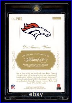 2016-17 Panini Flawless Demarcus Ware Game Used Patch Auto Ruby SSP 1/5 HOF