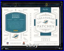 2016 National Treasures Treasured Reshad Jones Dual Game Used Tag Patch Gold 1/1