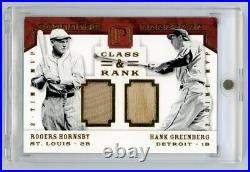 2016 Pantheon Rogers Hornsby Hank Greenberg Dual Bat Relic SP Game Used 10/10