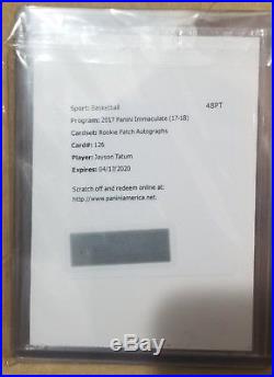 2017-18 #/99 Immaculate Jayson Tatum Auto Rookie Patch Redemption RPA RC #126