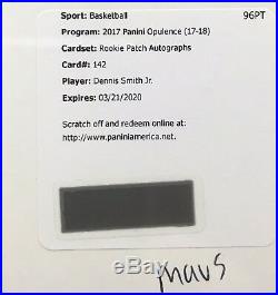 2017-18 Panini Opulence Redemption Dennis Smith Jr Rc Rookie Patch Auto Rpa /79