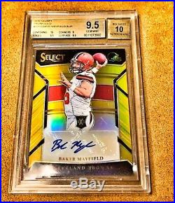 2017 BAKER MAYFIELD Select GOLD XRC Redemption #1 /10 AUTO BGS 9.5 POP 1