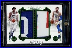 2017 Flawless Dual Diamond Joel Embiid Ben Simmons Dual Game Used Prime Patch /5