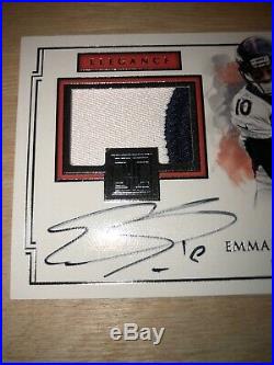 2017 Impeccable EMMANUEL SANDERS PATCH AUTO GAME USED 2 COLORS /49 WOW