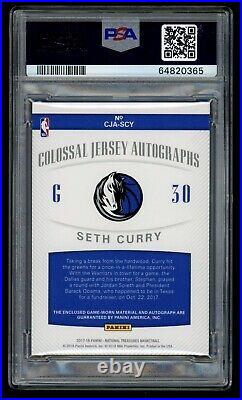 2017 National Treasures Seth Curry Colossal Nasty Game Used Patch Auto /25 PSA 9