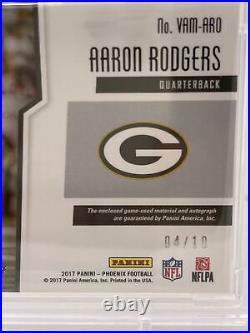 2017 Phoenix Aaron Rodgers Autograph Game Used Patch Jersey Auto /10 PSA 9 POP 1