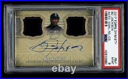 2017 Topps Dynasty Bo Jackson Dual Game Used Jersey On Card Auto Gold 5/5 PSA 9