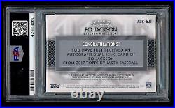 2017 Topps Dynasty Bo Jackson Dual Game Used Jersey On Card Auto Gold 5/5 PSA 9