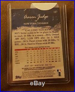 2017 Topps Gallery Aaron Judge Rookie Auto! #62/99 plus redemption card