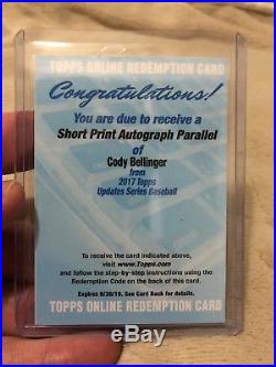 2017 Topps Update CODY BELLINGER Short Print Parallel Rookie Auto Redemption