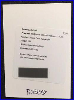 2018-19 Chandler Hutchison RPA National Treasures Auto Patch Rookie Redemption