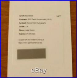 2018-19 Immaculate Luka Doncic RPA Rookie Patch Auto RC #/99 Redemption
