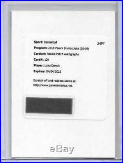 2018-19 Immaculate Luka Doncic Rookie Auto Patch True RPA /99 Redemption Dallas