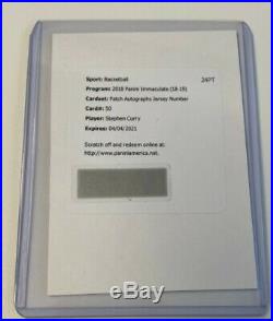 2018-19 Immaculate STEPHEN CURRY Autograph Auto Patch Jersey Number Redemption
