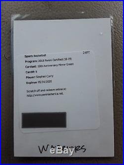 2018-19 Panini Certified 10th Ann. Mirror Green Stephen Curry Auto Redemption#/5
