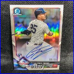 2018 Bowman Chrome Gleyber Torres Lucky Redemption Auto /99 Yankees Rookie RC