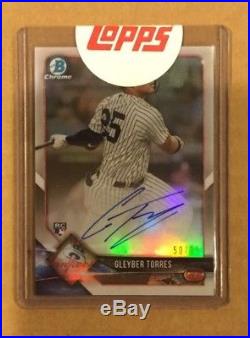 2018 Bowman Chrome Lucky Autograph Redemption Gleyber Torres 136,082 Packs