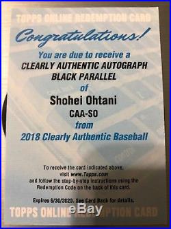 2018 Clearly Authentic Black Parallel /75 Shohei Ohtani AUTO Redemption CAA-SO